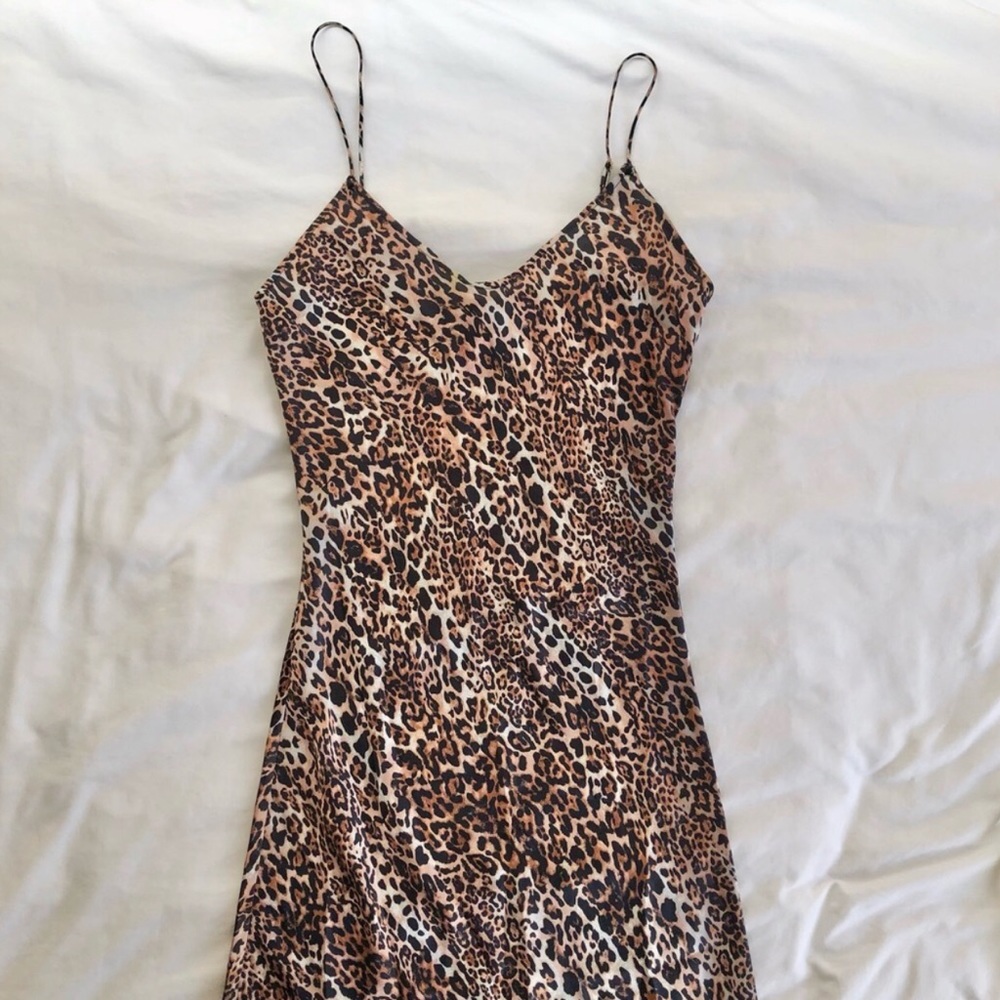 Y2K 90s inspired Cheetah Print Satin Slip Dress
